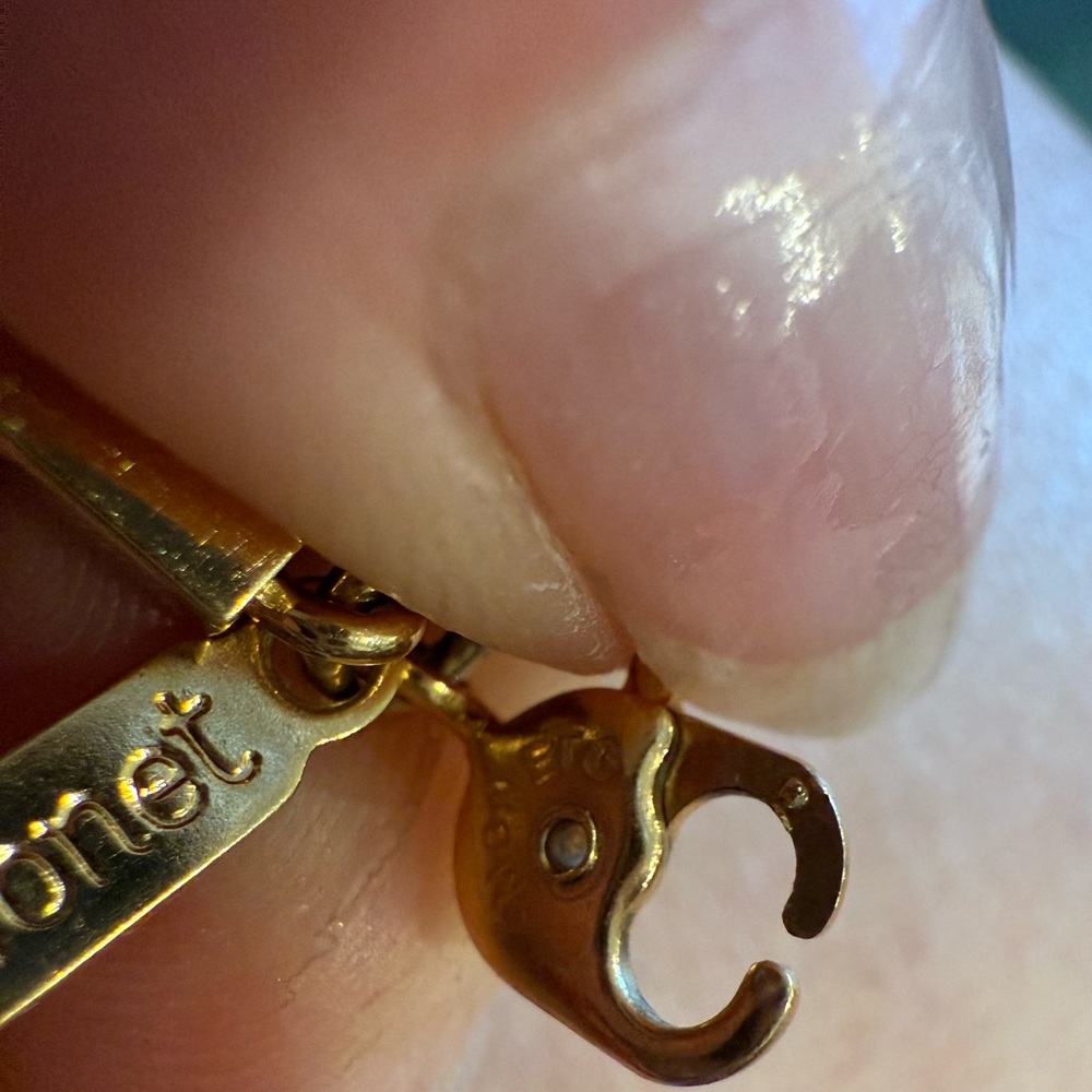 Vintage Monet PAT.PEND Gold box‎ link chain geometric Necklace 30” - Picture 10 of 15